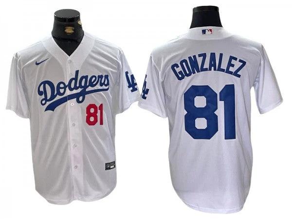 Los Angeles Dodgers #81 Victor Gonzalez White Limited Jersey by My Store