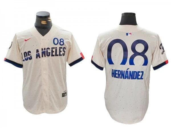 Los Angeles Dodgers #8 Enrique Hernández Cream 2024 City Connect Limited Jersey by My Store
