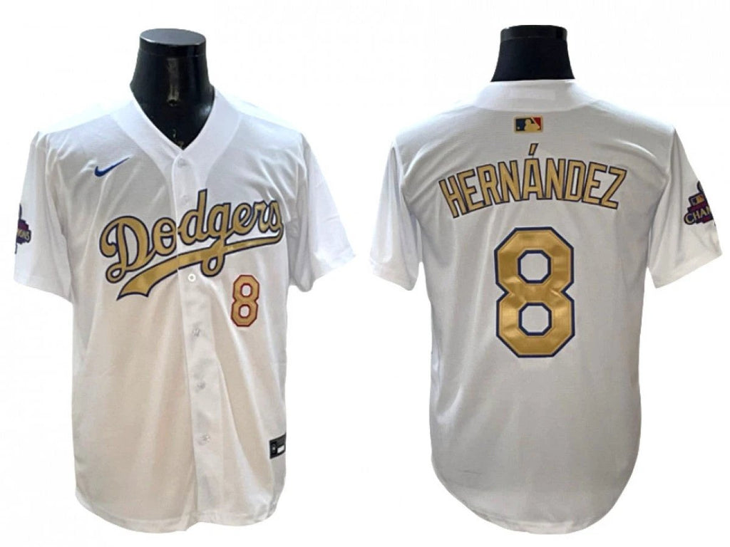 Los Angeles Dodgers #8 Enrique Hernández White 2025 Gold Collection Limited Jersey by My Store