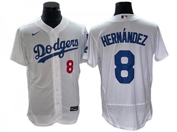 Los Angeles Dodgers #8 Enrique Hernández White Flex Base Jersey by My Store