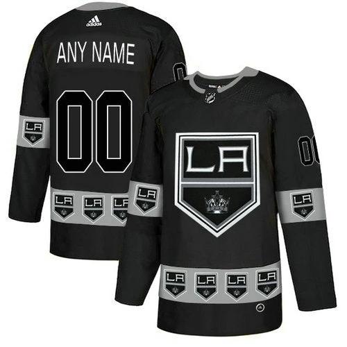 Los Angeles Kings Custom Black Team Logos Fashion Jersey by Hockey David