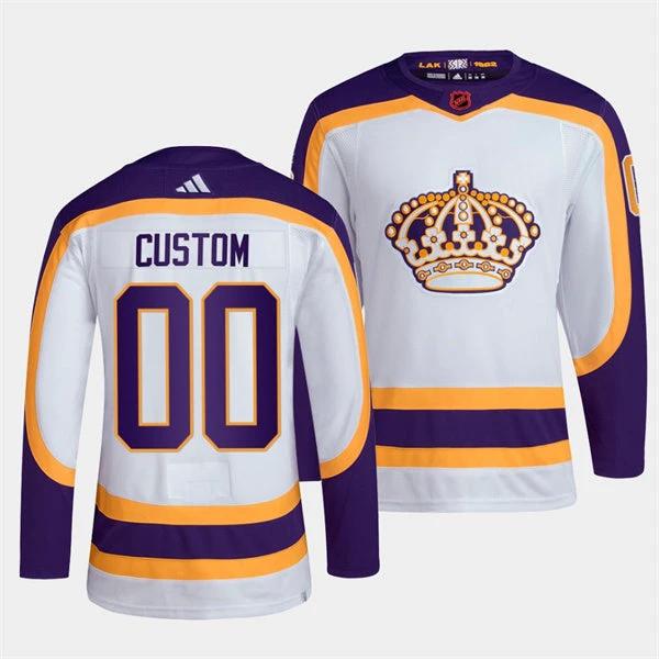 Los Angeles Kings Custom White 2022 Reverse Retro Stitched Jersey by Hockey David
