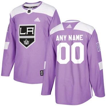 Los Angeles Kings Purple Pink Custom Hockey Fights Cancer Practice Jersey by Hockey David