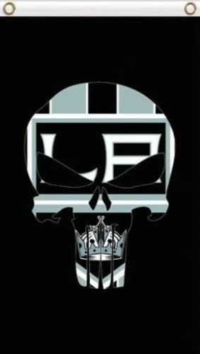 Los Angeles Kings Skull Flag 3X5Ft Polyester Digital Print Banner USA by flagsjustdoit