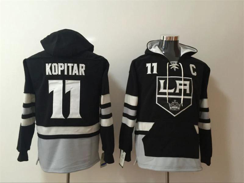 Los Angeles Kings #11 Anze Kopitar Pullover Hoodie Black by Hoodie Pullover
