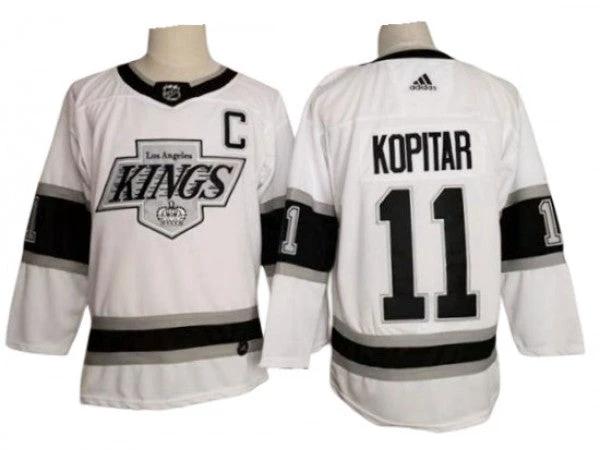 Los Angeles Kings #11 Anze Kopitar White Heritage Premier Jersey by Hockey David