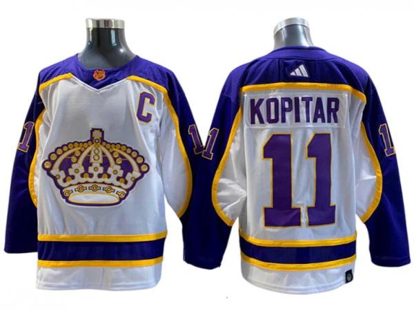 Los Angeles Kings #11 Anze Kopitar White Reverse Retro 2.0 Jersey by Hockey David