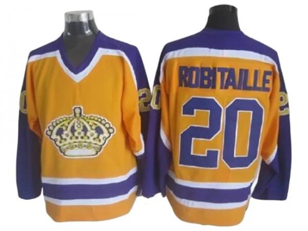 Los Angeles Kings #20 Luc Robitaille 1980 Vintage CCM Jersey - Purple by Hockey David