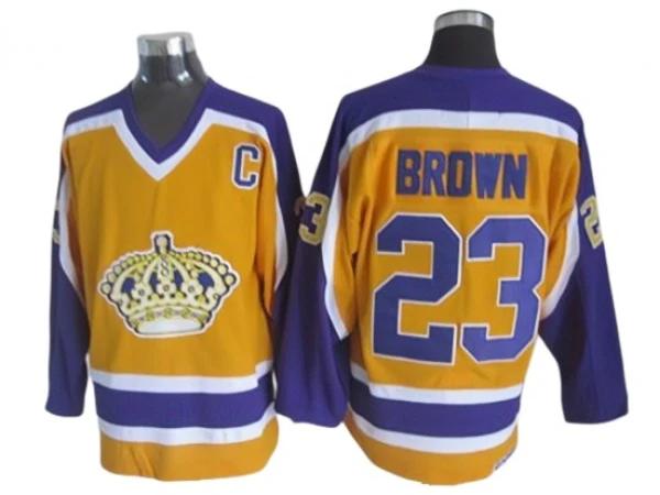 Los Angeles Kings #23 Dustin Brown 1980 Vintage CCM Jersey -Yellow by Hockey David