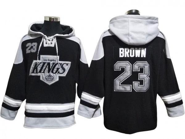 Los Angeles Kings #23 Dustin Brown Black Pullover Hoodie by Hockey David