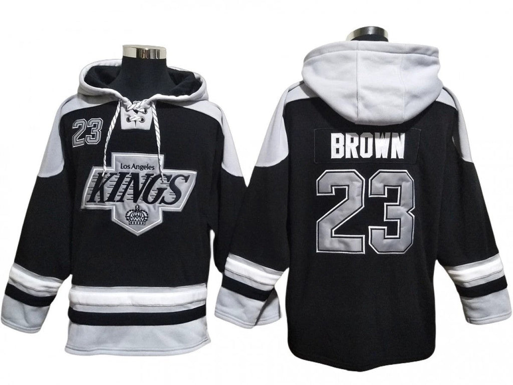Los Angeles Kings #23 Dustin Brown Black Pullover Hoodie by Hoodie Pullover