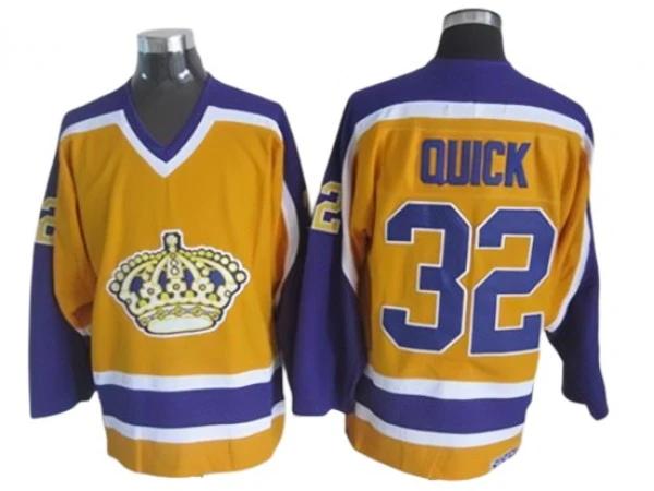 Los Angeles Kings #32 Jonathan Quick 1980 Vintage CCM Jersey - Yellow by Hockey David