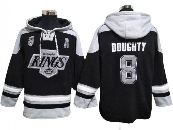 Los Angeles Kings #8 Drew Doughty Black Pullover Hoodie by Hockey David