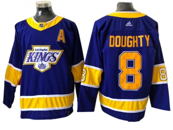 Los Angeles Kings #8 Drew Doughty Purple 2020&21 Reverse Retro Jersey by Hockey David