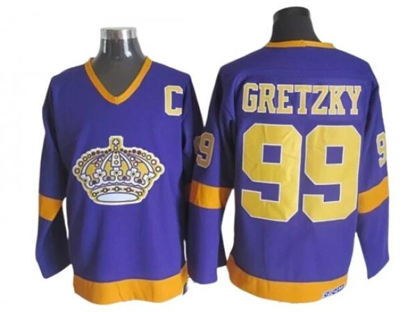 Los Angeles Kings #99 Wayne Gretzky 1970 Vintage CCM Jersey -Purple by Hockey David