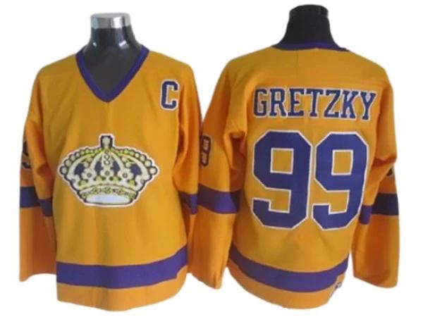 Los Angeles Kings #99 Wayne Gretzky 1970 Vintage CCM Jersey - Yellow by Hockey David