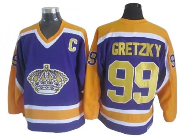 Los Angeles Kings #99 Wayne Gretzky 1980 Vintage CCM Jersey - Purple by Hockey David