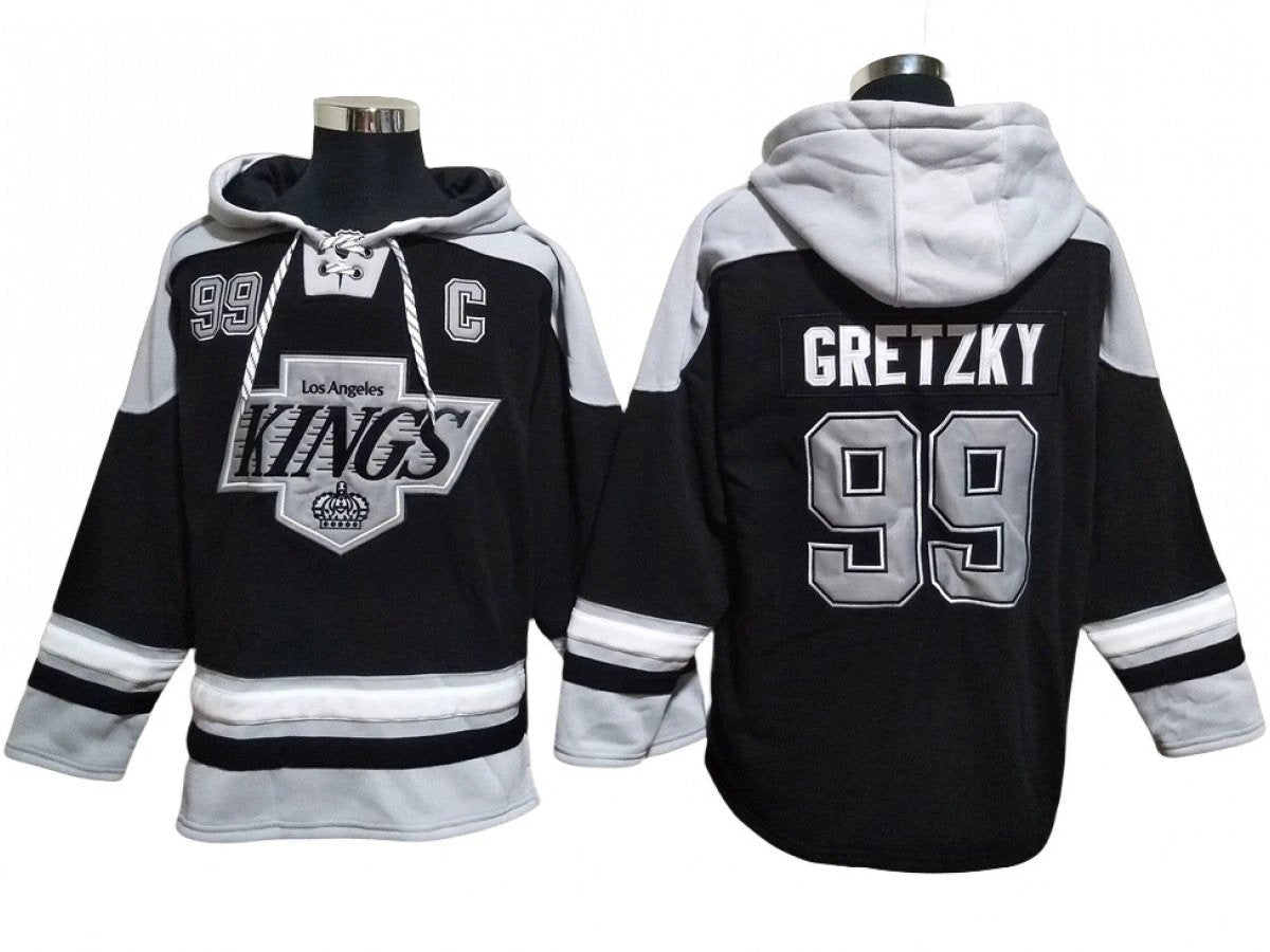 Los Angeles Kings #99 Wayne Gretzky Black Pullover Hoodie by Hoodie Pullover