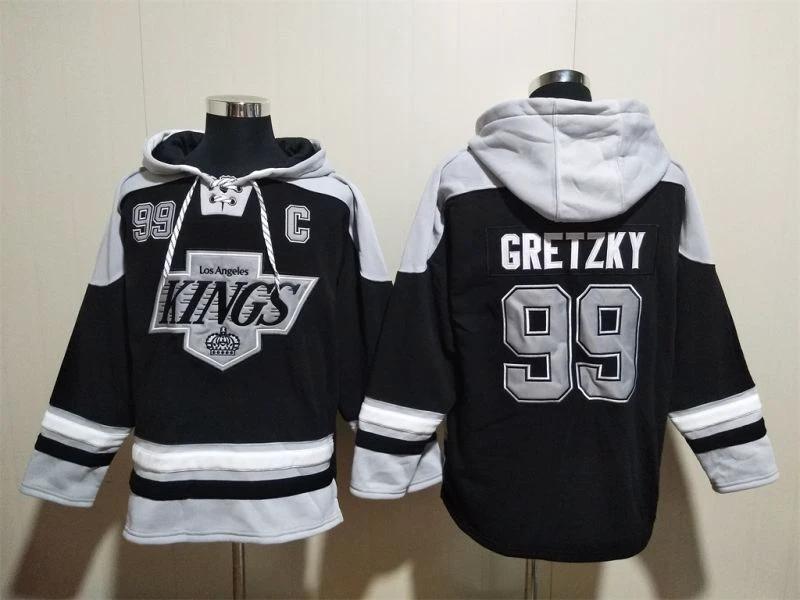 Los Angeles Kings #99 Wayne Gretzky Pullover Hoodie Black by Hoodie Pullover