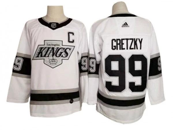 Los Angeles Kings #99 Wayne Gretzky White Heritage Premier Jersey by Hockey David
