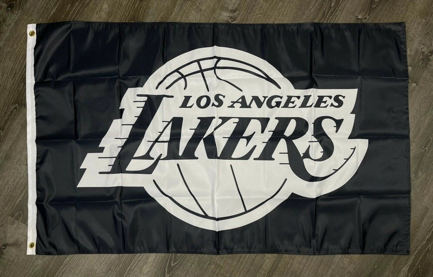Los Angeles Lakers Logo Flag 3x5 ft Sports Black Banner Man-Cave Garage by flagsjustdoit