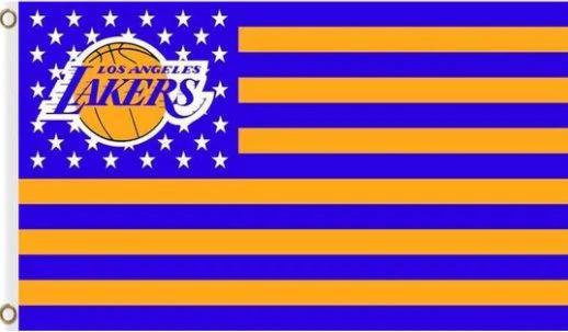 Los Angeles Lakers Star Flag 3X5Ft Polyester Banner USA Digital Print by flagsjustdoit
