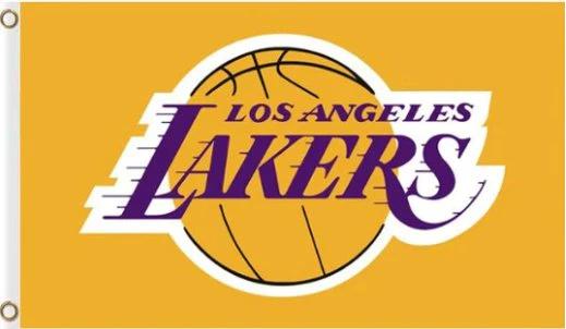 Los Angeles Lakers Team Yellow Flag 3X5Ft Polyester Banner USA Digital Print by flagsjustdoit