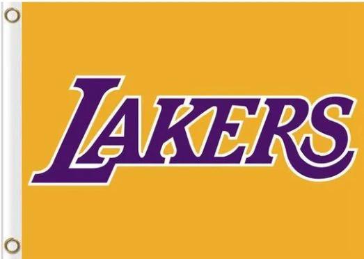 Los Angeles Lakers Yellow Flag 3X5Ft Polyester Banner USA Digital Print by flagsjustdoit