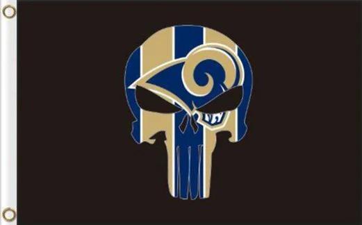 Los Angeles Rams Black Flag 3X5 Ft Polyester Banner USA 90x150cm by flagsjustdoit