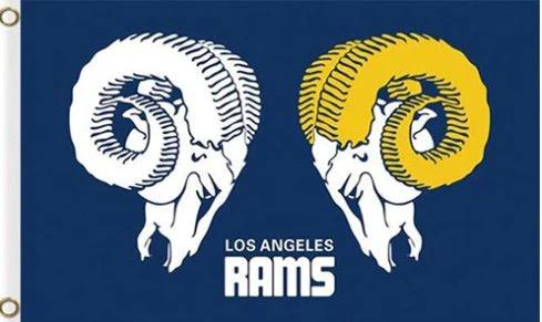 Los Angeles Rams Club Logo Sports Flag 3X5 Ft Polyester Banner USA 90x150cm by flagsjustdoit