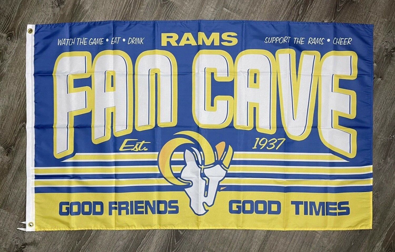 Los Angeles Rams Fan Cave Flag 3x5 ft Sports Banner Man-Cave Garage by flagsjustdoit