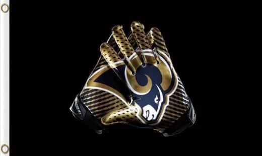 Los Angeles Rams Gloves Flag 3X5 Ft Polyester Banner USA 90x150cm by flagsjustdoit