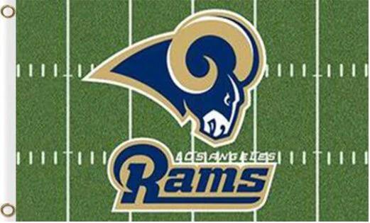 Los Angeles Rams Green Flag 3X5 Ft Polyester Banner USA 90x150cm by flagsjustdoit