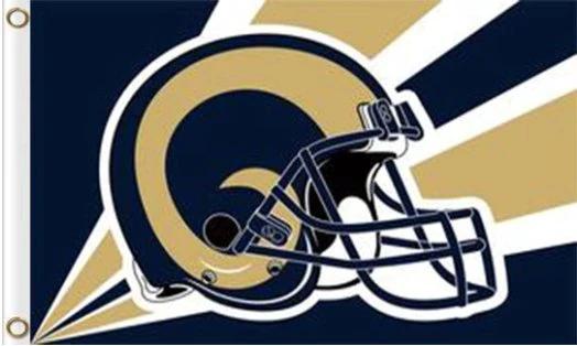 Los Angeles Rams Helmet Flag 3X5 Ft Polyester Banner USA 90x150cm by flagsjustdoit