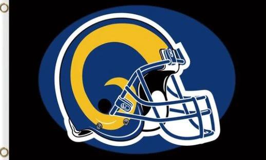 Los Angeles Rams Helmet US Flag 3X5 Ft Polyester Banner USA 90x150cm by flagsjustdoit