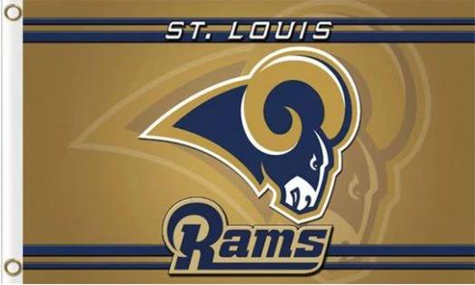 Los Angeles Rams Logo Club Flag 3X5 Ft Polyester Banner USA 90x150cm by flagsjustdoit