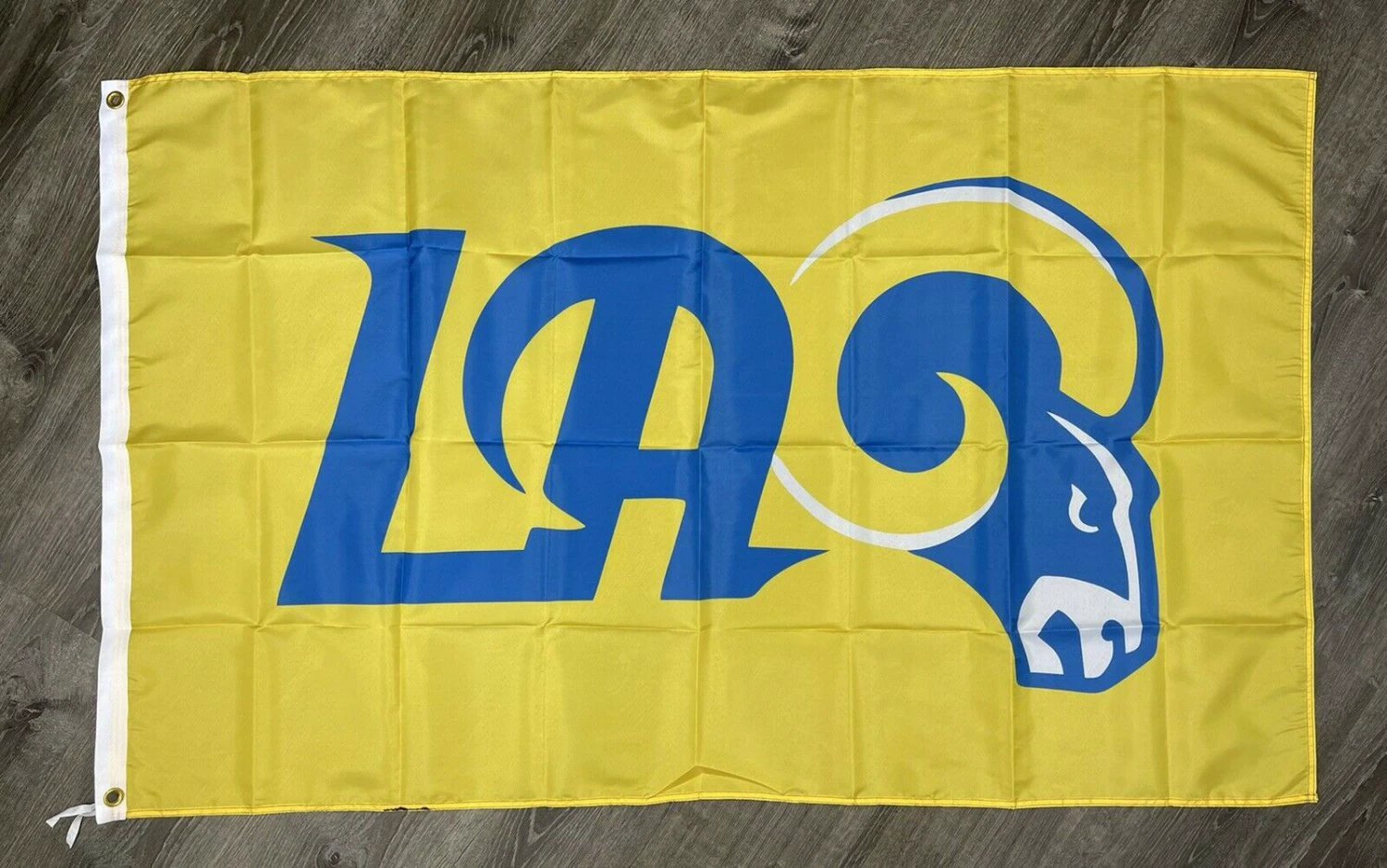 Los Angeles Rams Man-Cave Flag 3x5 ft Sports Yellow Logo Banner Garage Bar by flagsjustdoit