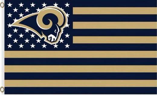 Los Angeles Rams Star and Stripes Flag 3X5 Ft Polyester Banner USA 90x150cm by flagsjustdoit