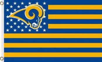 Los Angeles Rams Star and Stripes US Flag 3X5 Ft Polyester Banner USA 90x150cm by flagsjustdoit