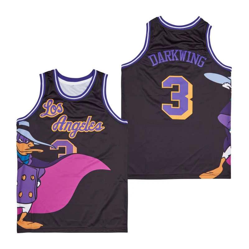 Los Angeles #3 Darkwing Movie Basketball Jersey Black by My store basketball