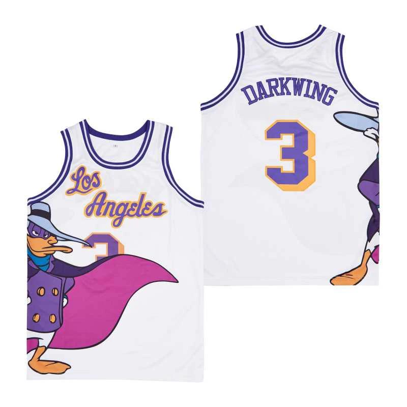 Los Angeles #3 Darkwing Movie Basketball Jersey White by My store basketball