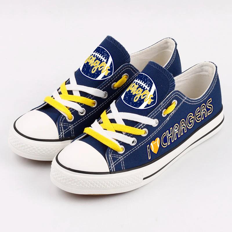 Los Angeles Chargers Low Top Canvas Sport Sneakers Shoes For Men Women Fans by Crocs
