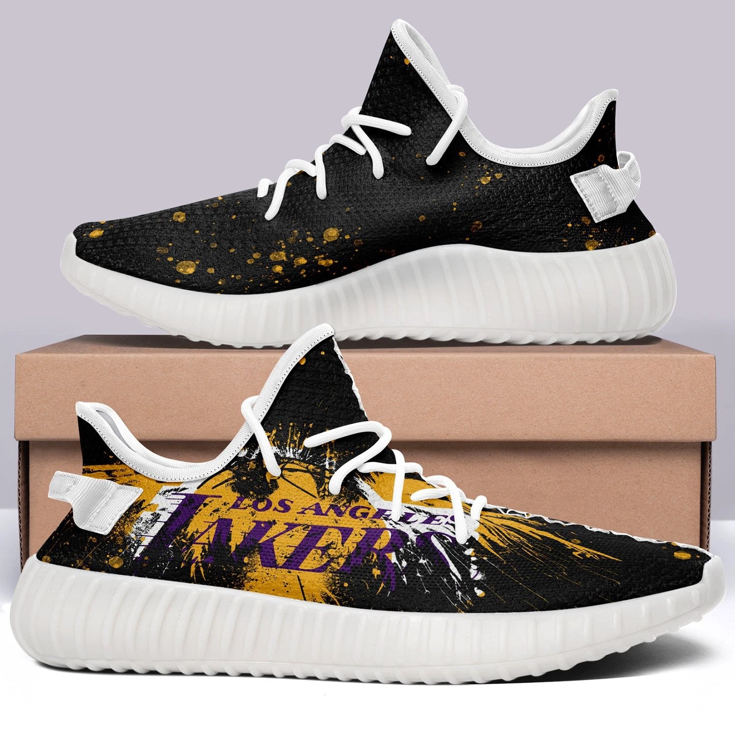 Los Angeles Lakers V8 NBA 350v Yeezy Sneakers For Men Women Fans by Crocs