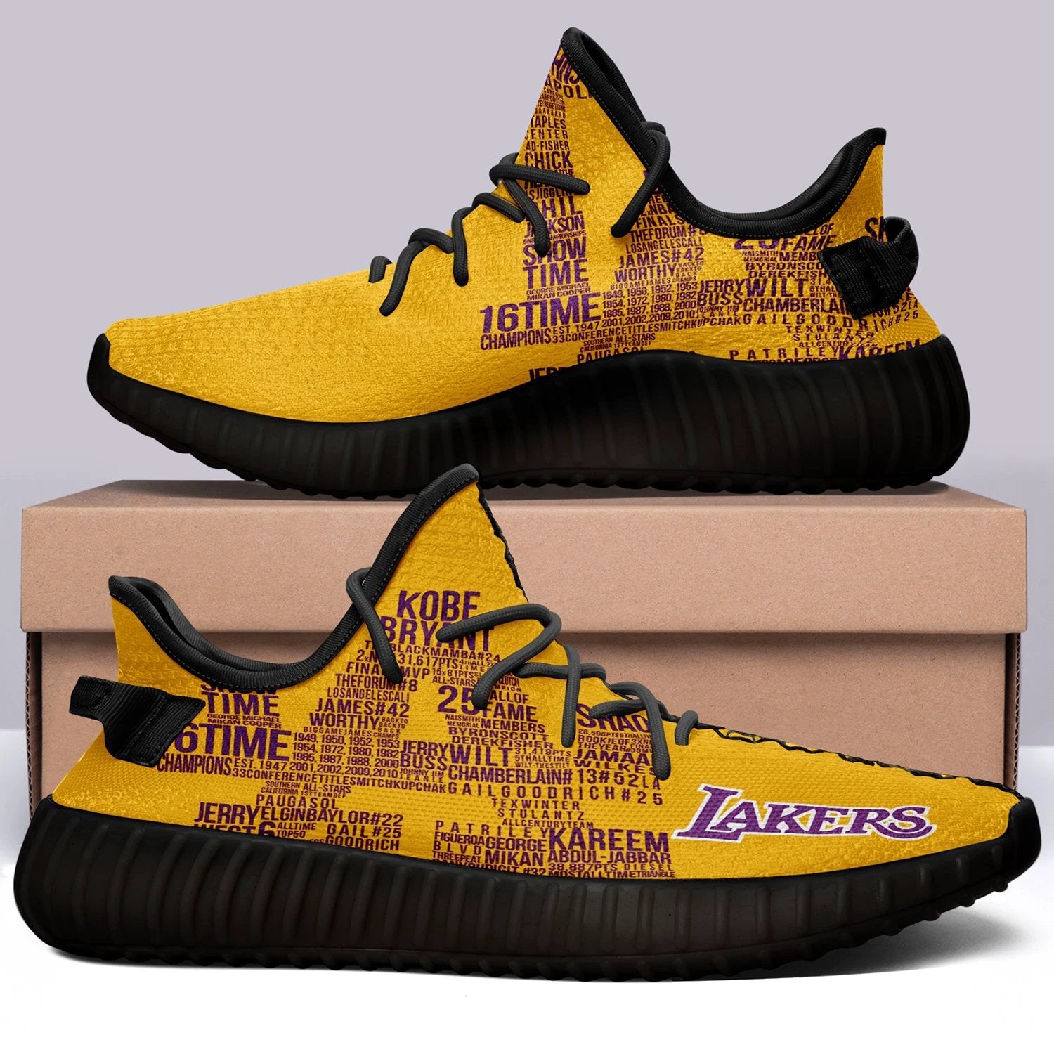 Los Angeles Lakers NBA 350v Yeezy Sneakers For Men Women Fans by Crocs