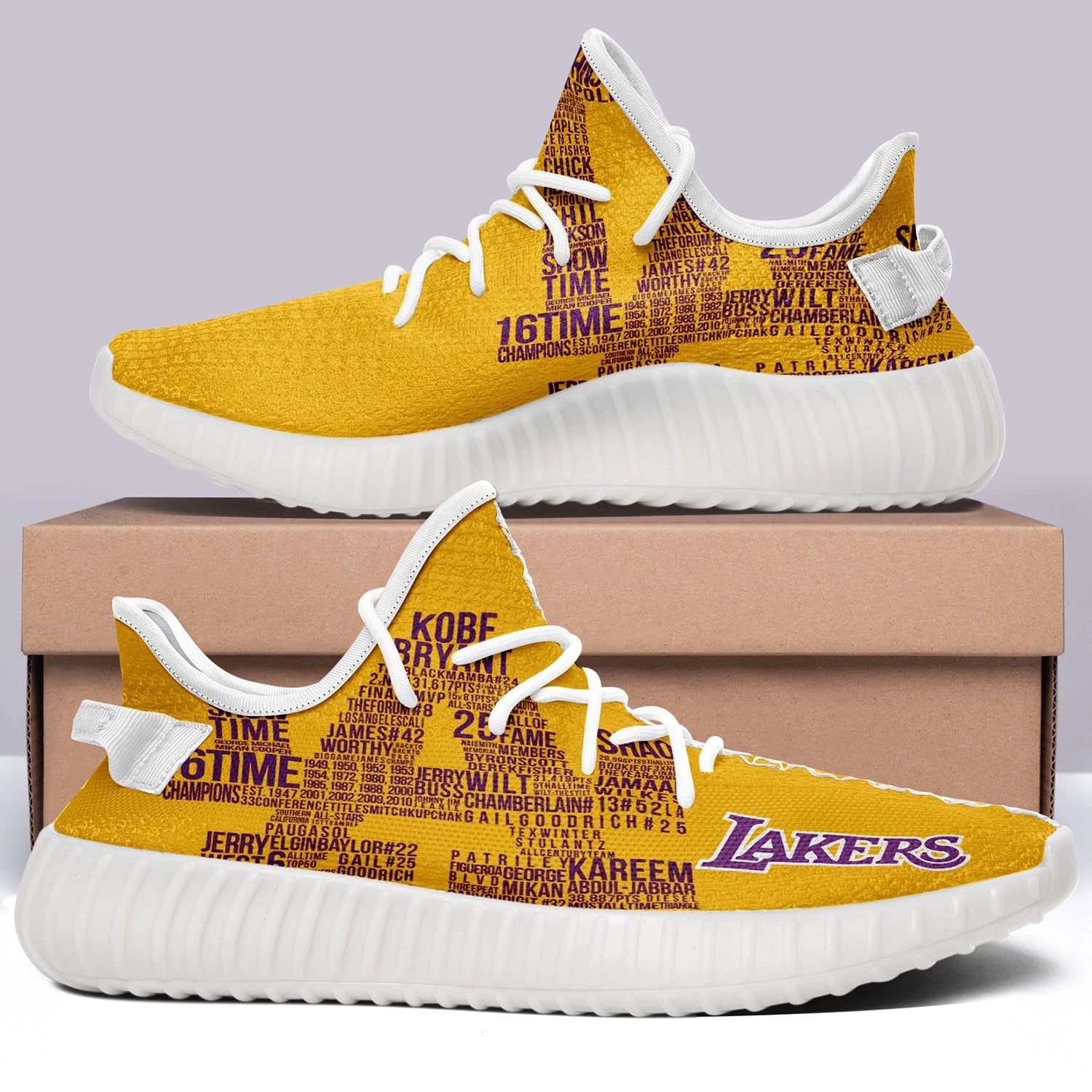 Los Angeles Lakers NBA 350v Yeezy Sneakers For Men Women Fans by Crocs
