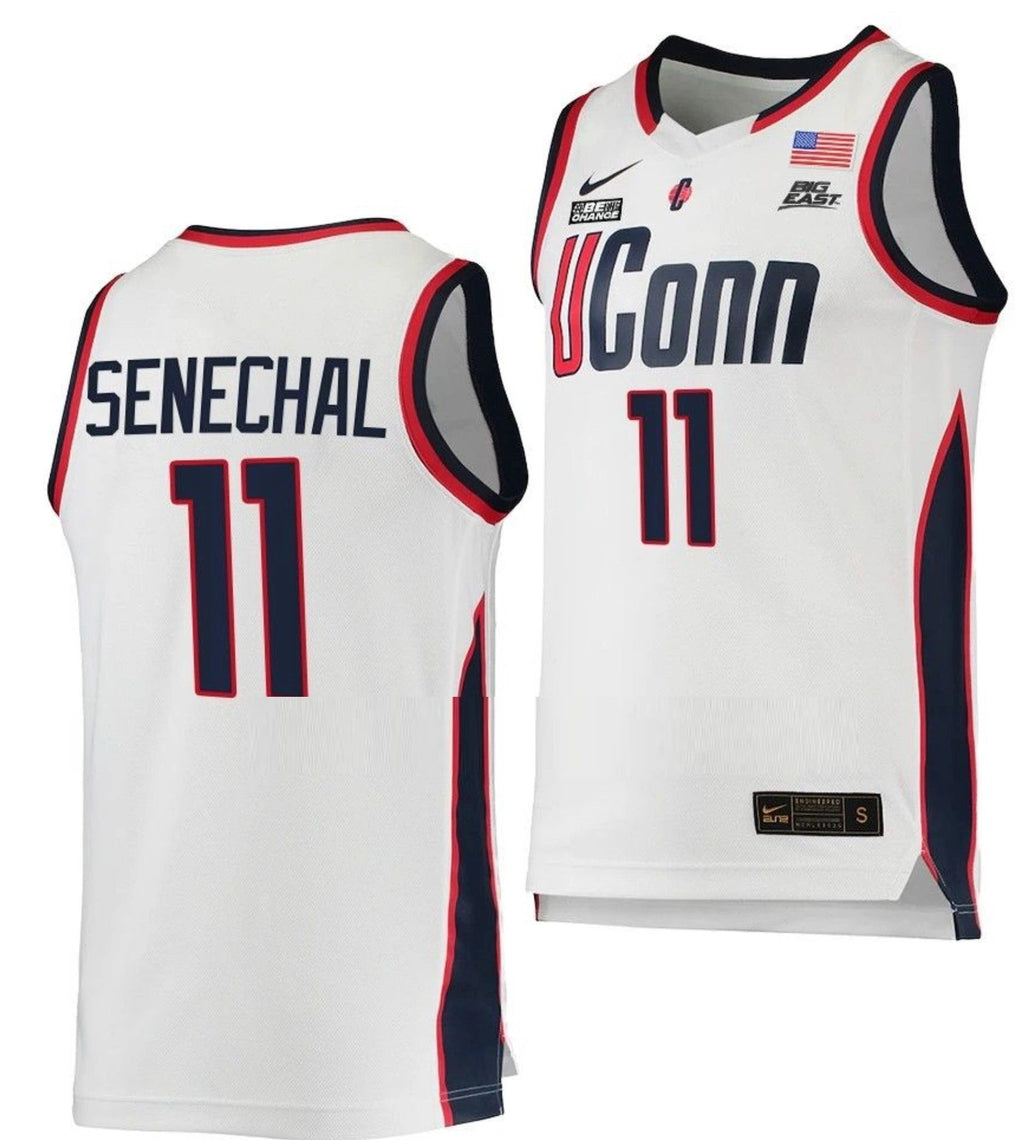 Lou Lopez Senechal Jersey UConn Huskies College Basketball White Replica #11 by My store basketball