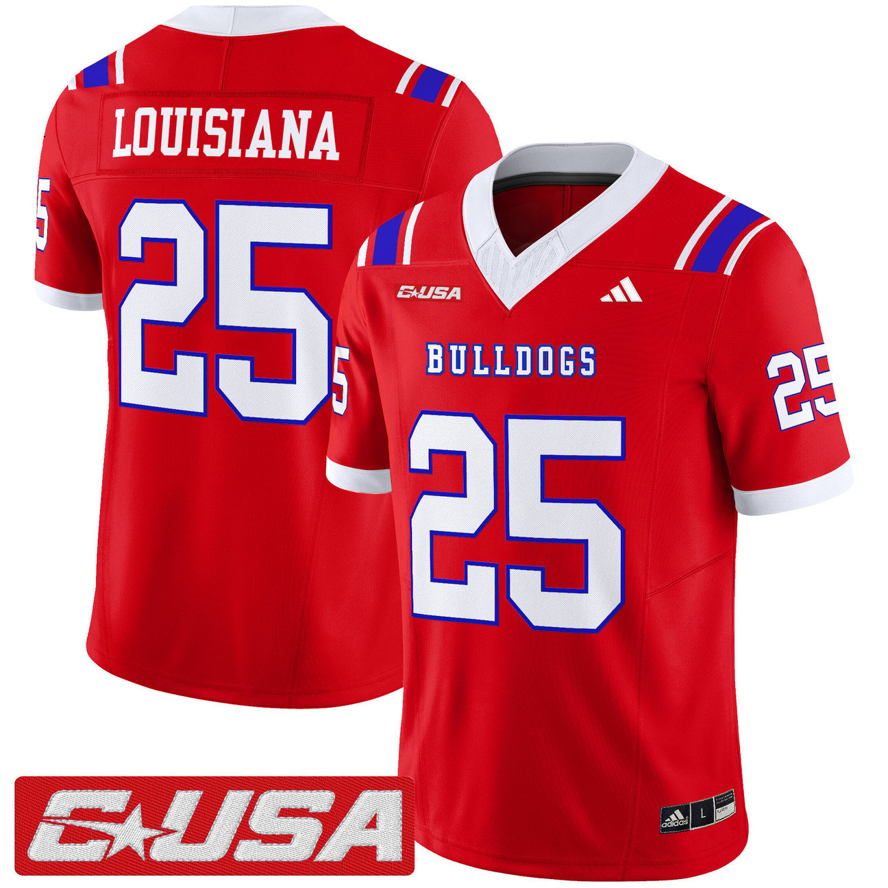 Louisiana Jersey #25 Louisiana Tech Bulldogs 2025 Vapor Limited Stitched by My Store NCAA Football Jerseys