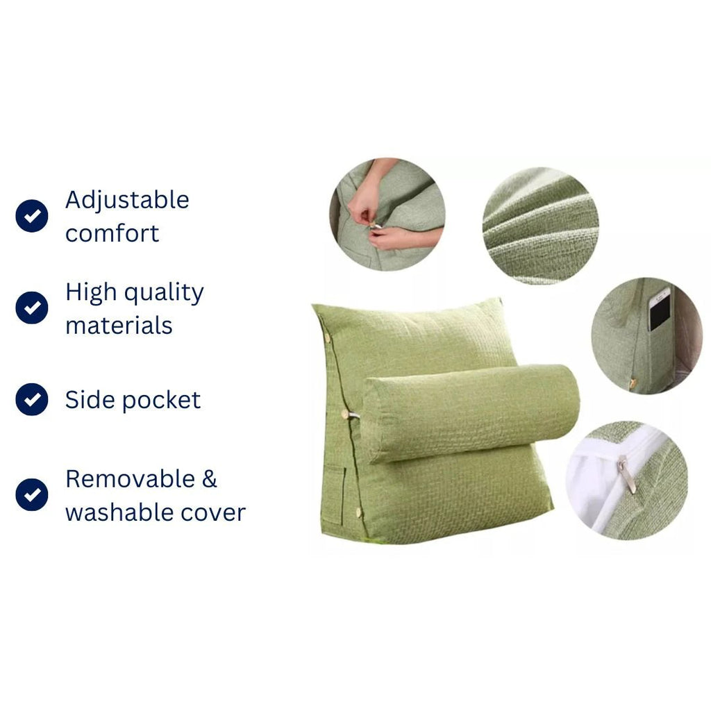 LoungeEase | Backrest Pillow for Reading and TV - Lumbar Support Adjustable Bed Pillow - Comfort Posture - Versatile Use Pillow Bowlift by Bowlift