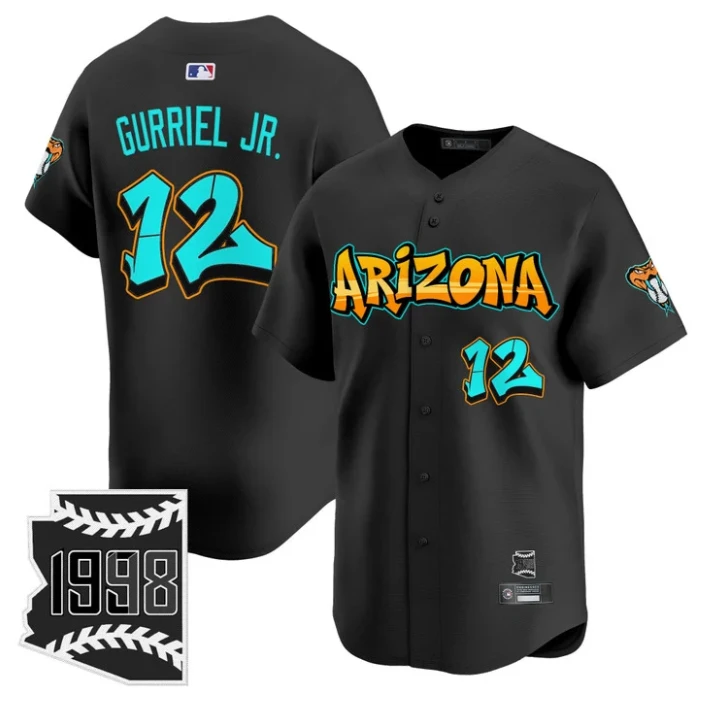 Lourdes Gurriel Jr Jersey #12 Arizona Diamondbacks Graffiti Desert Ink Black by My Store