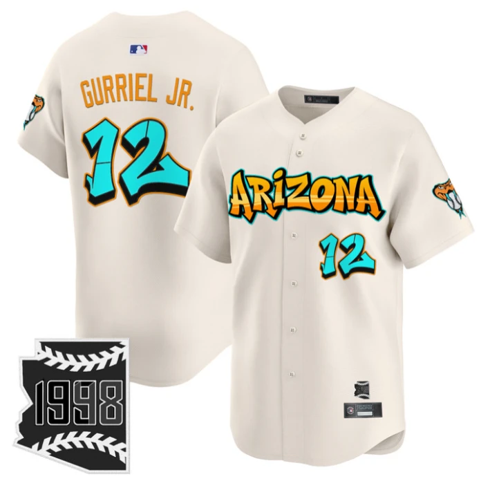 Lourdes Gurriel Jr Jersey #12 Arizona Diamondbacks Graffiti Desert Ink Cream by My Store
